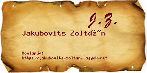 Jakubovits Zoltán névjegykártya